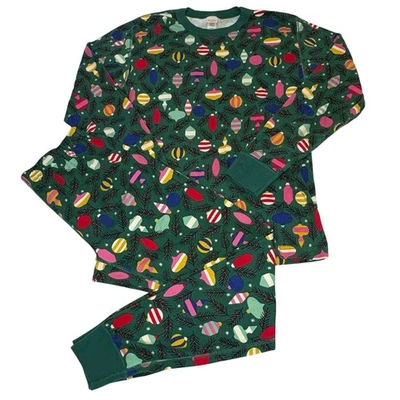 Hanna Andersson Organic Cotton Christmas Pajama Set Women's L | Green New - Image 1 of 4