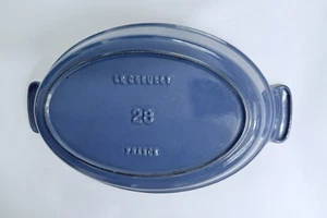 VTG Le Creuset Blue Oval Enameled Cast Iron Au Gratin Casserole Baking Dish #28 - Picture 1 of 6