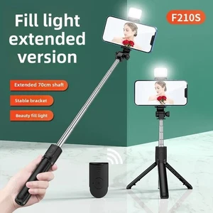 Palo para selfies extensible con trípode de luz monopie Bluetooth remoto para teléfono - Imagen 1 de 8