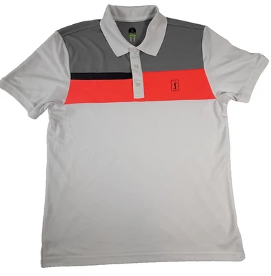PGA TOUR PRO SERIES ATHLETIC FIT Orange Stripes White Shirt Sz X-Large XL NWT - Image 1 of 4