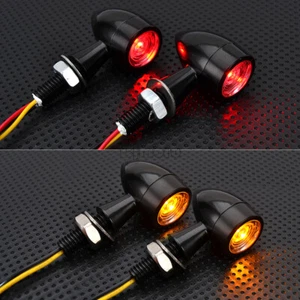 Universal Mini Motorcycle LED Bullet Amber + Red Turn Signal Light Indicator - Bild 1 von 14