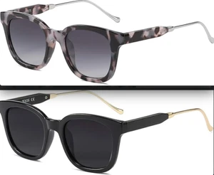 PACK 2: SOJOS Gafas de sol clásicas cuadradas polarizadas para mujer y hombre retro de moda UV40 - Imagen 1 de 23