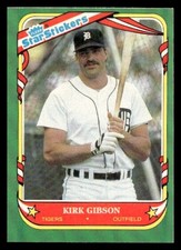 1987 Fleer Star Stickers #47 Kirk Gibson Detroit Tigers Baseball card