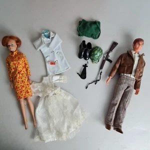 Vintage 60er Mattel Barbie Midge und Ken Puppe Set Kleidung Koffer Zubehör - Bild 1 von 23