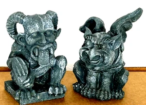 preowned, lot of 2, resin GARGOYLES, 3.5 X 5", VGC - Picture 1 of 6
