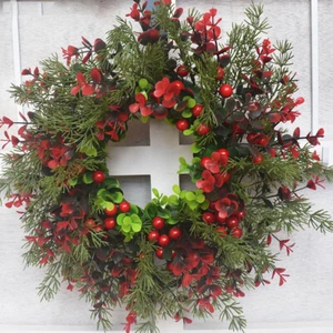 Christmas Wreath, Door Wreaths Outdoor Christmas, 30cm/12in Christmas Wreath, - Picture 1 of 8