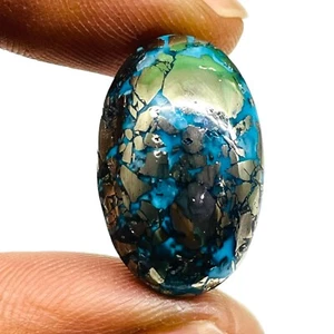 31.55 Cts Natural Turquoise 23x15mm Oval Top Quality Loose Untreated Gemstone - Picture 1 of 11