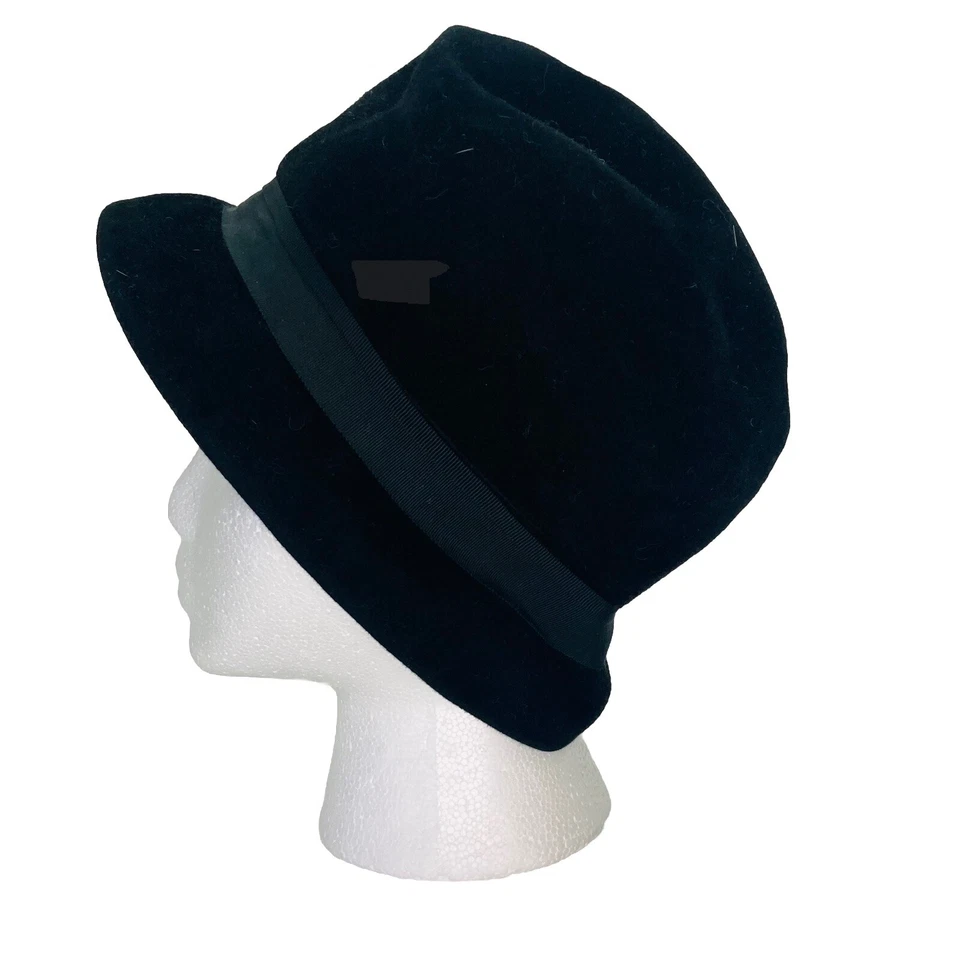 Sombrero de cubo Peachbloom Merrimac de colección para mujer cuerpo de terciopelo negro 22 hecho en unión Foto 1 de 4