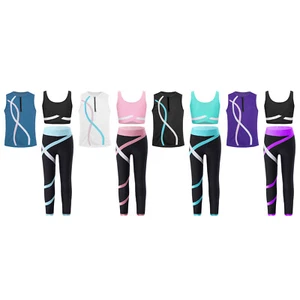 Girl Sports Set Casual Activewear Colorblock Sportwear Stand Collar Tracksuit - Picture 1 of 58