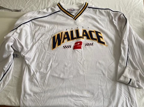 SCARCE VINTAGE RUSTY WALLACE 2 SWEATSHIRT 2XL CHASE WHITE LONG SLEEVE NEAR FINE Cover