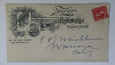 1898 San Francisco CA Taber Photographer Potrait Artist Ad Wawona Mariposa Cover - Image 1 of 2