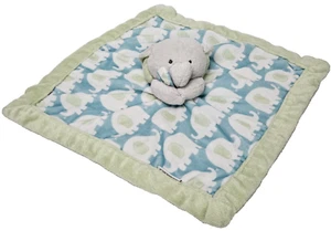 Carters Elephant Lovey Plush Green Blue Aqua White Security Blanket Lovie Fleece - Picture 1 of 12