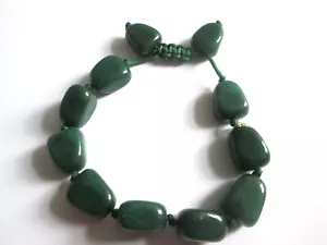 Beautiful Signed Lola Rose Green Agate Stone Bracelet - Picture 1 of 5