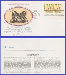 USA6 #1614 U/A FLEETWOOD FDC Line Pair2 Saxhorn - Picture 1 of 1