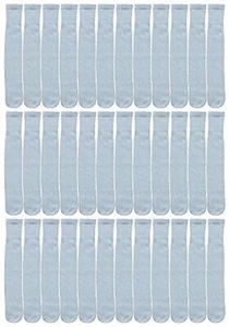 36 Units of Yacht & Smith Kids Solid Tube Socks Size 6-8 White - Boys Crew Sock - Picture 1 of 2