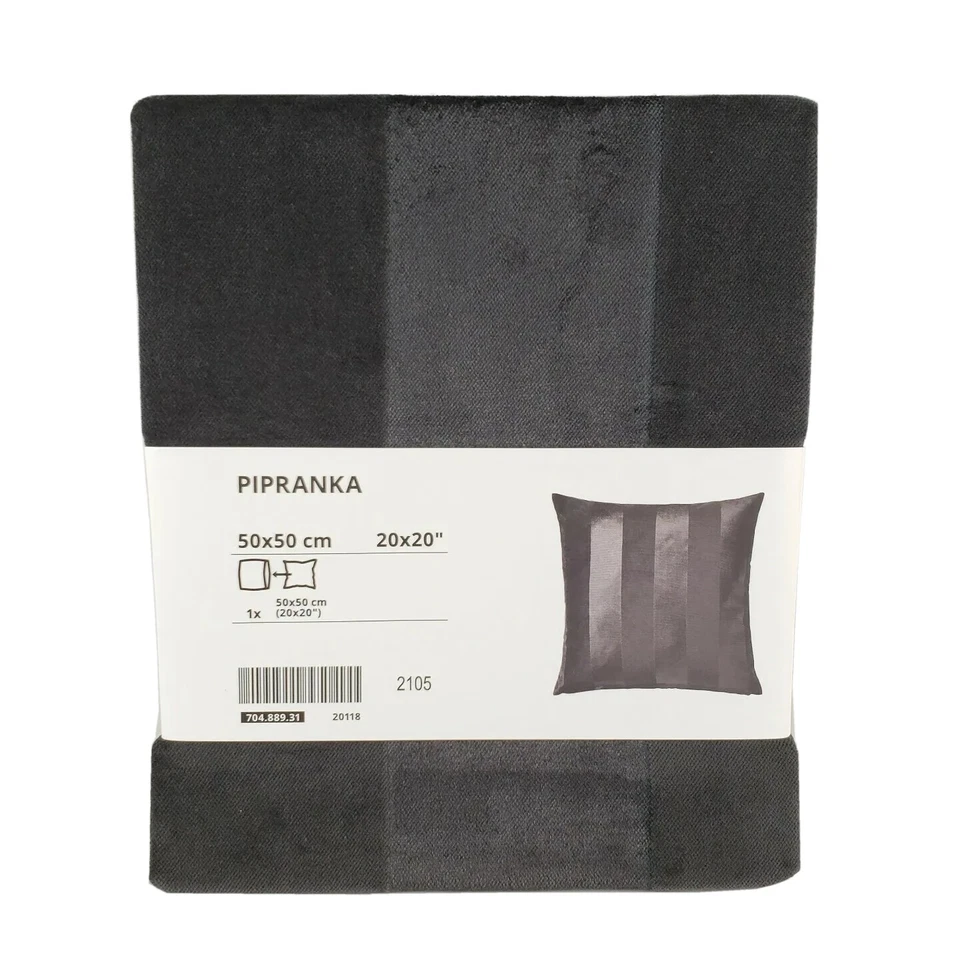 Ikea PIPRANKA Pillow cushion cover dark gray 20x20 " (2 Pack) 704.889.31 -