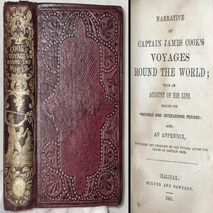 1860 VOYAGES ROUND WORLD CAPTAIN JAMES COOK EXPLORATION PACIFIC HMS DISCOVERY - Picture 1 of 19