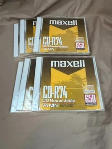 Maxell CD-R74 CD Grabable 650 MB Megabyte 74 Minutos Juego De 6 623310 Nuevo En Paquete Nuevo - Imagen 1 de 7