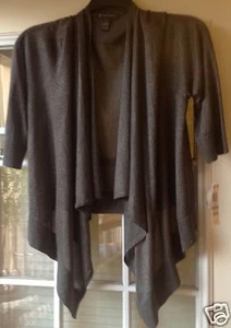 INC International Concepts Dreiviertelärmel Metallic Strickjacke Gr. 2X grau neu mit Etikett - Bild 1 von 3