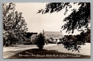 RPPC Potawatomi Inn Pokagon State Park Lake James Indiana Unposted Postcard - Picture 1 of 2