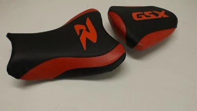 BLACK/RED FRONT/REAR CUSTOM SEAT COVERS WILL FIT SUZUKI 2007/2008 GSX-R 1000R - Imagem 1 de 4