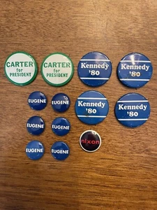 Pines políticos (13) Carter Kennedy '80 Eugene Nixon - Imagen 1 de 8