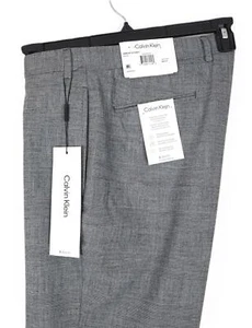Calvin Klein Slim-Fit Stretch Flannel Dress Pants Black White Plaid 30x30 NWT - Picture 1 of 4
