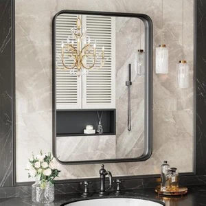 Vanity Bathroom Mirror. Framed. Wall Mounted. For Makeup & Home Decor. - Picture 1 of 14