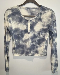 Teen Gap Long Sleeve Blue Tie Dye Sleep Top Size 12 - Picture 1 of 4