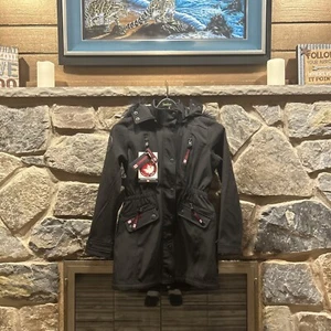 Canada Weathergear Girl’s Jacket Black Faux Fur Hooded Parka Coat Sz Lg 14/16 - Picture 1 of 17