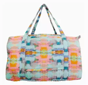 LAURA PARK DESIGNS, "ANTIGUA SMILE" COTTON WEEKENDER DUFFLE BAG, 19" X 10", NEW - Picture 1 of 2