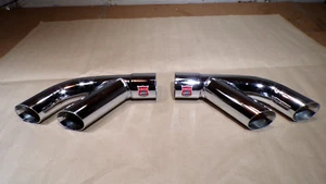 ANSA Matched Pair of Slant Cut Twin Rear Side Pipe Exhaust Tips NEW NOS - Bild 1 von 14