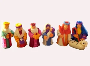 Set 7 statuine presepe in feltro bellissime bambole colorate in lana decorazione natalizia - Foto 1 di 9