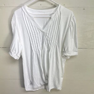 NWT Lomon White Short Sleeve Blouse Size XXL - Picture 1 of 7
