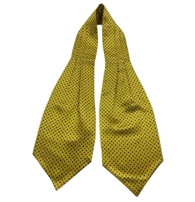 VITALIANO PANCALDI Men's 100% Silk Ascot Cravat LUXURY Yellow Geometric EUC - Image 1 of 4