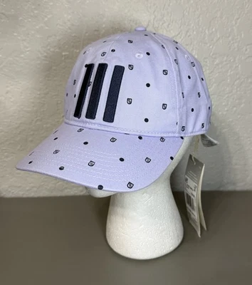 Gorra protectora con estampado integral Adidas Golf OS púrpura ajustable 3 rayas SnapBack nueva con etiquetas Foto 1 de 4