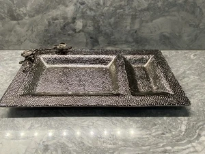 New Michael Aram Black Orchid Chip & Dip Tray Platter Box Glass Party Grey Trio - Picture 1 of 4