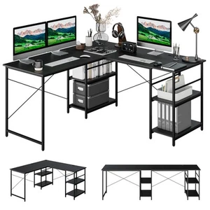 Giantex Computer Desk Convertible L-shaped Study Writing Table Metal Frame 151CM - Picture 1 of 42