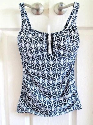 PROFILE BY GOTTEX SWIM BATHING SUIT TANKINI TOP ONLY SMALL 34 D CUP - Image 1 of 3