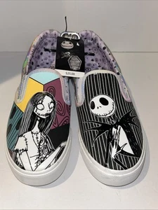 New Disney Nightmare Before Christmas Shoes Sneakers Jack & Sally Women Size 7 - Picture 1 of 5