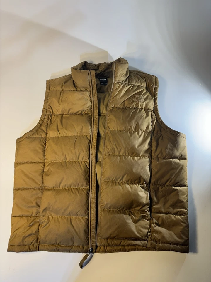 Chaleco de plumón North Face 550 para hombre L bronceado cremallera completa Foto 1 de 1