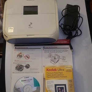 Canon Pixma mini 260 Portable/Compact Inkjet Photo Printer w/ Pow. Cord - Picture 1 of 1