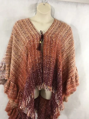 MARC NEW YORK Woman’s Cozy Fluffy Knit Shawl/Cape/Poncho Tie Front One Size - Image 1 of 4
