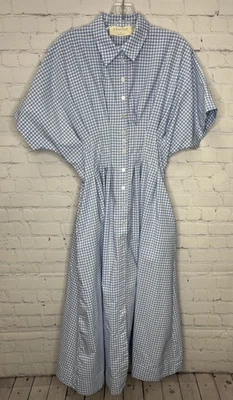 Anthropologie EXQUISE TOBIE Shirt Dress Button Front Pleated - Image 1 of 4