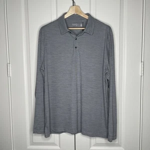 Walter Hagen Long Sleeve Polo Shirt XL Navy Heather NWT HydroDri Wicking - Picture 1 of 10