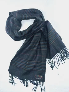 Bufanda de visón de efectivo azul marino borgoña tostado V. FRAAS suave cachemir cálido - Imagen 1 de 2