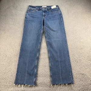 Abercrombie & Fitch Jeans Damen 31 12R The 90's Straight Mid Rise Blau Cutoff - Bild 1 von 13