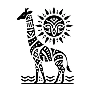 African Giraffe Vinyl Decal Sticker LARGE 45cm window car wall van Tribal Sun - Picture 1 of 10