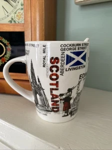 Neu im Karton Schottland Scottish Bone China Kaffee Tee Becher Tasse mit Löffel KOSTENLOSER VERSAND - Bild 1 von 9