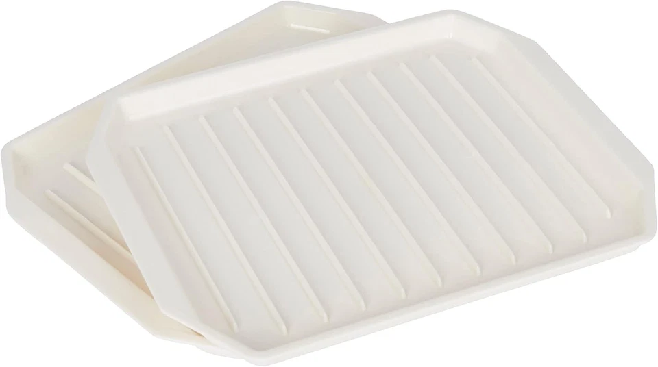 KitchenCraft Microondas Bacon Crisper, Plástico, Pacote com 2, Branco, 12 X 9 cm  - Imagem 1 de 4